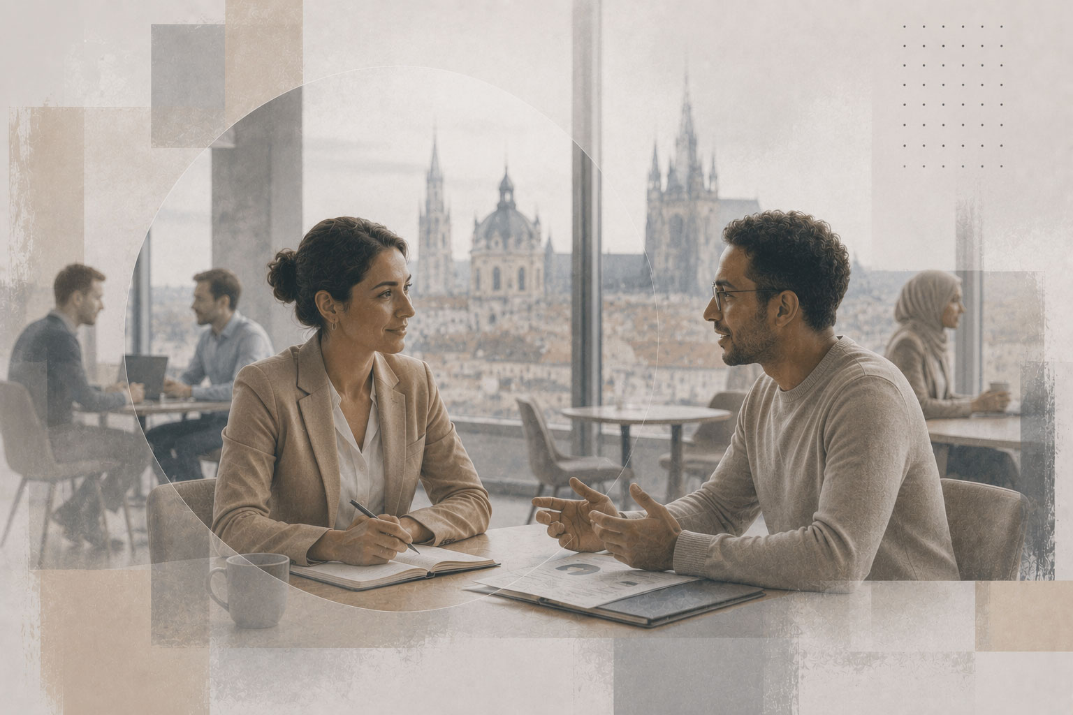 Recruiter and candidate having a respectful career conversation